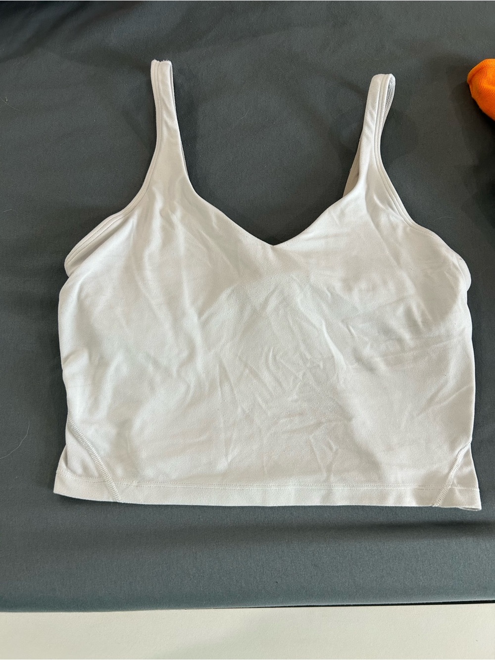 lululemon athletica White V‑Neck Light Support Cropped Sports Bra